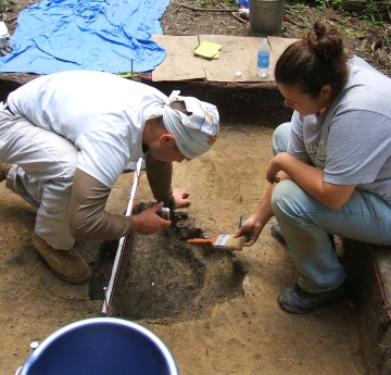 Students excavating